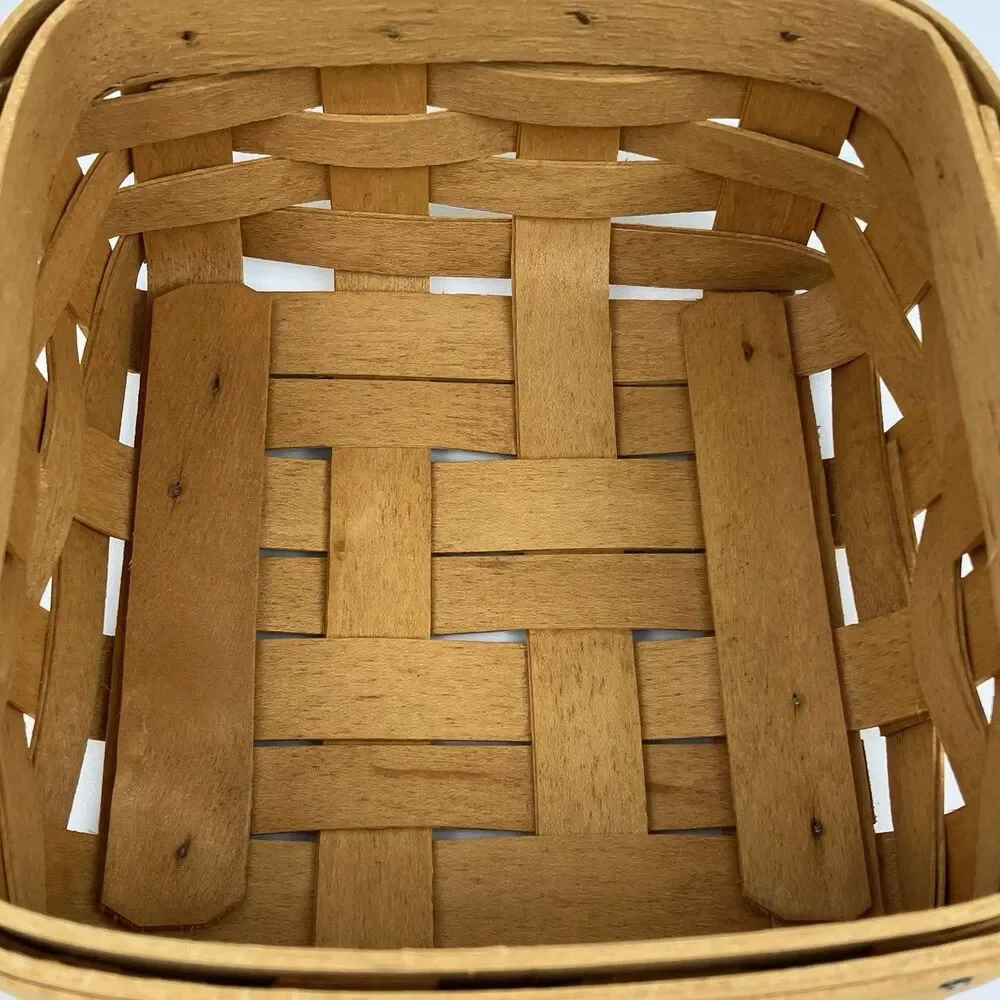 Longaberger Tarragon Booking Basket Set 2001 | Signed Retired Handle VTG (11830)